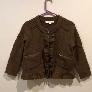 Ann Taylor loft crop jacket ruffle size S/P petite